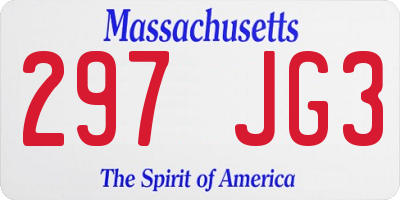 MA license plate 297JG3