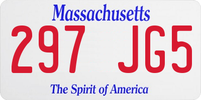 MA license plate 297JG5