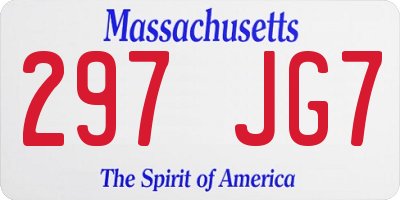 MA license plate 297JG7