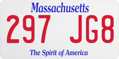 MA license plate 297JG8