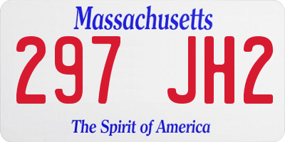 MA license plate 297JH2