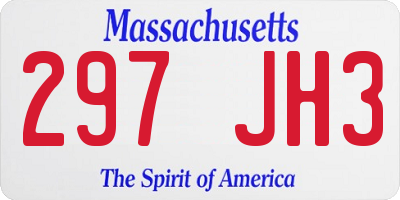 MA license plate 297JH3