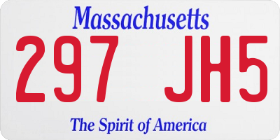MA license plate 297JH5