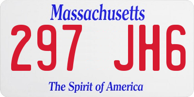 MA license plate 297JH6