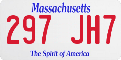 MA license plate 297JH7