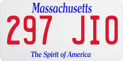 MA license plate 297JI0