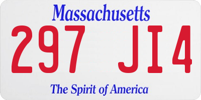 MA license plate 297JI4