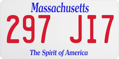 MA license plate 297JI7