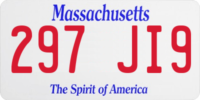 MA license plate 297JI9