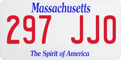 MA license plate 297JJ0