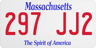 MA license plate 297JJ2