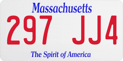 MA license plate 297JJ4