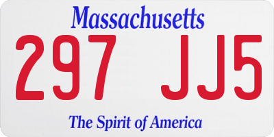 MA license plate 297JJ5