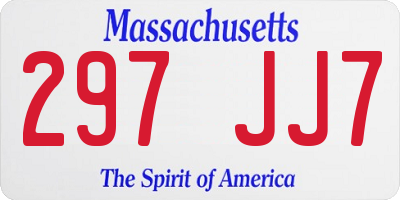 MA license plate 297JJ7