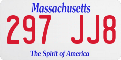 MA license plate 297JJ8