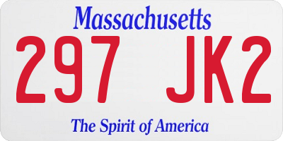 MA license plate 297JK2