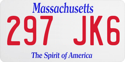 MA license plate 297JK6