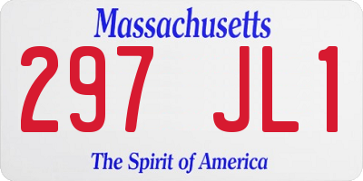 MA license plate 297JL1