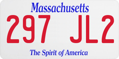 MA license plate 297JL2