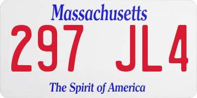 MA license plate 297JL4