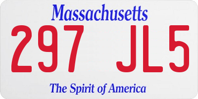 MA license plate 297JL5