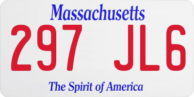 MA license plate 297JL6