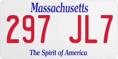 MA license plate 297JL7