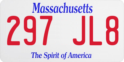 MA license plate 297JL8