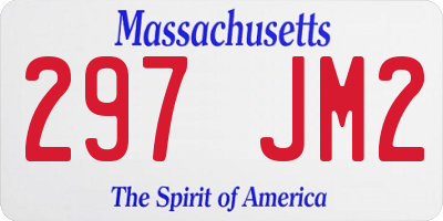 MA license plate 297JM2