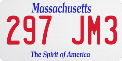 MA license plate 297JM3