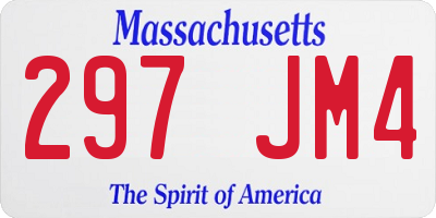 MA license plate 297JM4