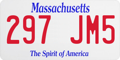 MA license plate 297JM5