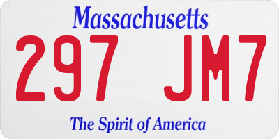 MA license plate 297JM7