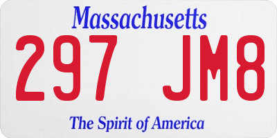 MA license plate 297JM8