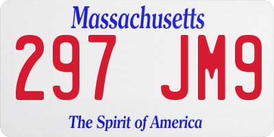 MA license plate 297JM9