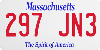 MA license plate 297JN3