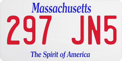 MA license plate 297JN5