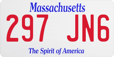 MA license plate 297JN6