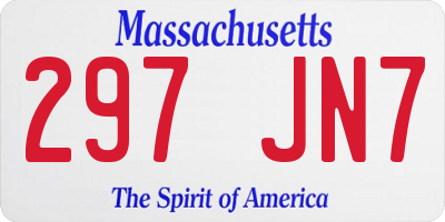 MA license plate 297JN7