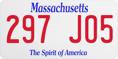 MA license plate 297JO5