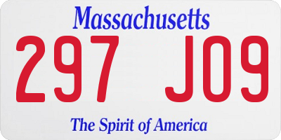 MA license plate 297JO9