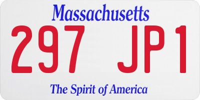 MA license plate 297JP1