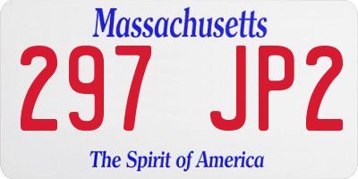 MA license plate 297JP2