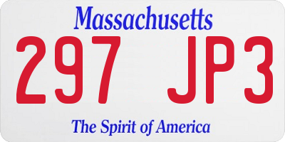 MA license plate 297JP3