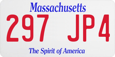 MA license plate 297JP4