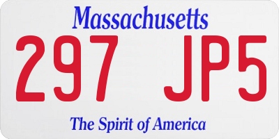 MA license plate 297JP5