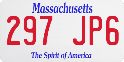 MA license plate 297JP6