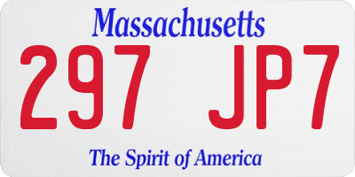 MA license plate 297JP7