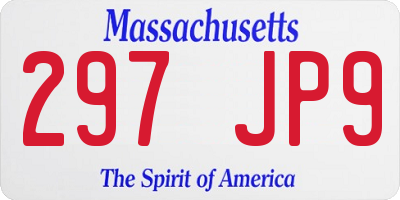 MA license plate 297JP9