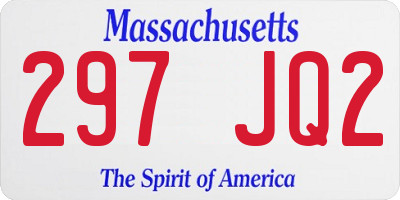 MA license plate 297JQ2